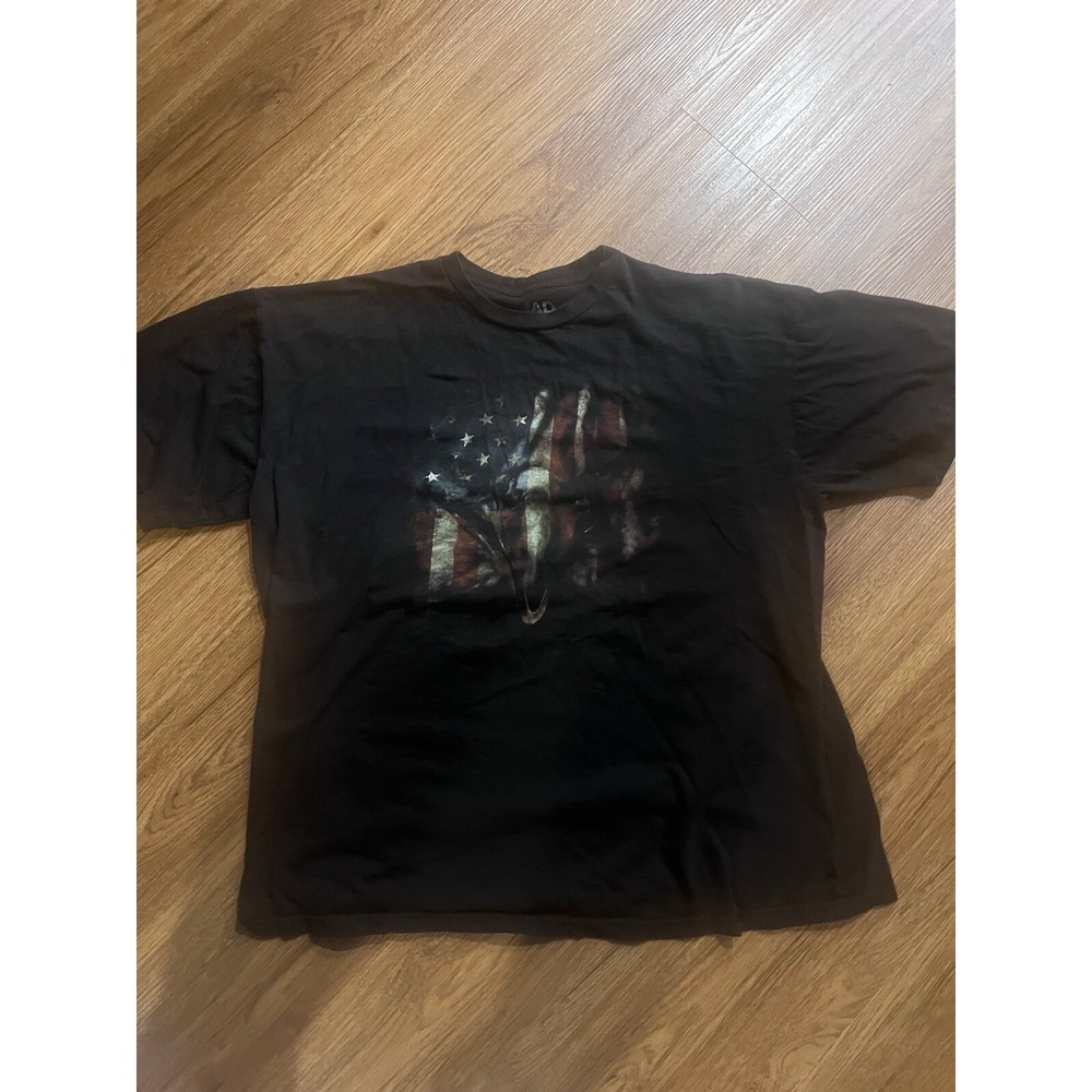 Mad‎ Engine American Eagle Flag Black T Shirt XL